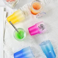 PRIX DE GROS Mini verres à vin de 3 oz Gobelet à shot Gobelet en verre transparent/dépoli de 3 oz avec couvercles en paille