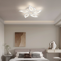 Lustre de plafond LED intelligent à télécommande, design floral en fer, température de couleur réglable, veilleuse, style nordique moderne pour chambre à coucher