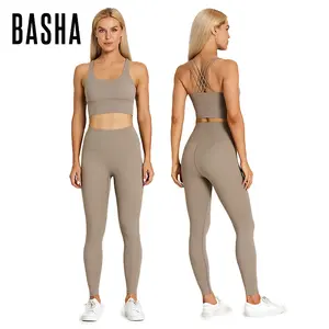 BASHAsports Hot Sex Video Hot Selling Xxx Fitness & Yoga Wear Sports Fitness Yoga Sets 2 Piece Short Yoga Set