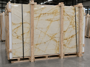Golden Spider <b>Marble</b> Slabs Polished Countertop Natural Stone Vanity <b>Top</b> Polished Speckled Work Surface Cut-to-Size for Hotel - Product Image 3