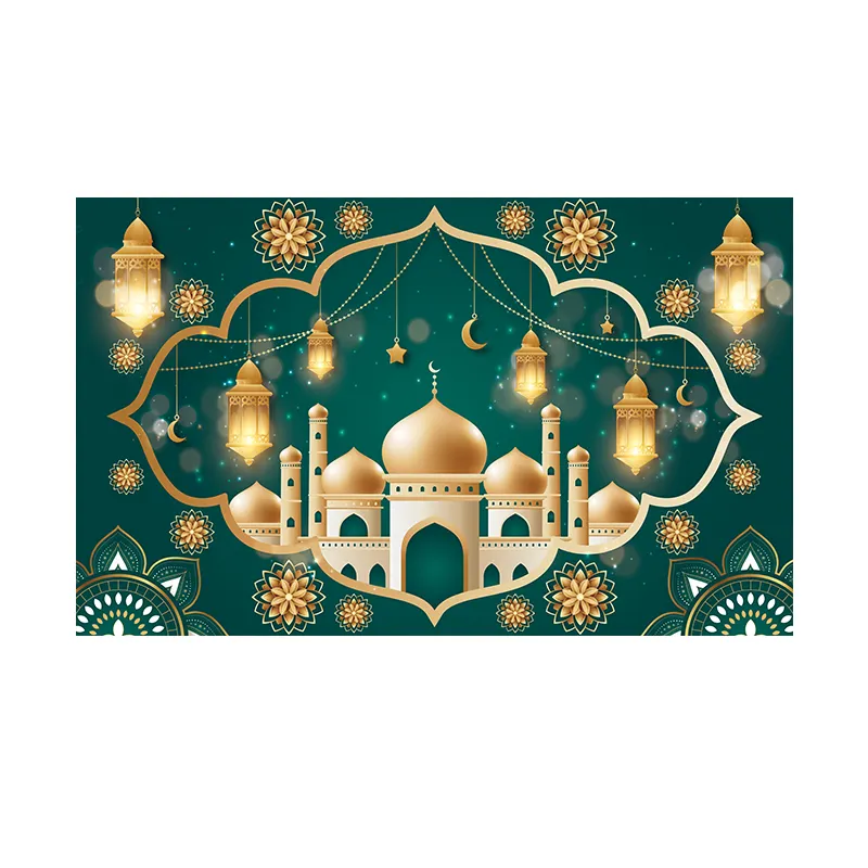 Grosir Pabrik 110*180cm spanduk latar belakang dekorasi Ramadan hiasan dinding Lebaran permadani dekoratif