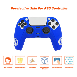 Football club design soie impression Silicone peau Protection poignée housse pour playstation <span class=keywords><strong>5</strong></span> PS5 dualshock contrôleur accessoires - Product Image 5