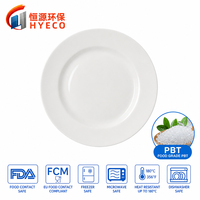 Assiette de service circulaire Hengyuan de 9 pouces, écologique, en plastique, résistante à la chaleur, de qualité alimentaire, compatible micro-ondes, lavable au lave-vaisselle, réutilisable
