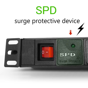 Regleta de alimentación AU US EU UK Israel Plug 1U PDU Gabinete de red Rack Universal Aleación de aluminio Módulo de protección contra rayos <span class=keywords><strong>Socket</strong></span> - Product Image 3