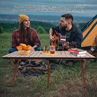 Table de camping pliable en aluminium de 140 lb et 4 pieds, facile à transporter dans un sac, idéale pour les pique-niques en plein air, les barbecues, la cour, la plage