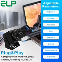 Cámara Web USB 4K con Zoom 10X, Sensor IMX317, Montura CS, Lente de 5-50 mm, 3840*2160, Mjpeg 30fps, Alta Velocidad, UVC, Plug and Play