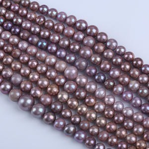Prix de gros Perles d'eau douce naturelles 9-15mm Perles Edison Perles de chaîne en forme de tour violettes naturelles Vente directe Colliers de perles - Product Image 3