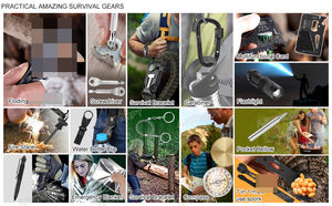 AJOTEQPT Kit de equipo de supervivencia portátil profesional Herramienta de emergencia para acampar al aire libre Terremoto - Product Image 3