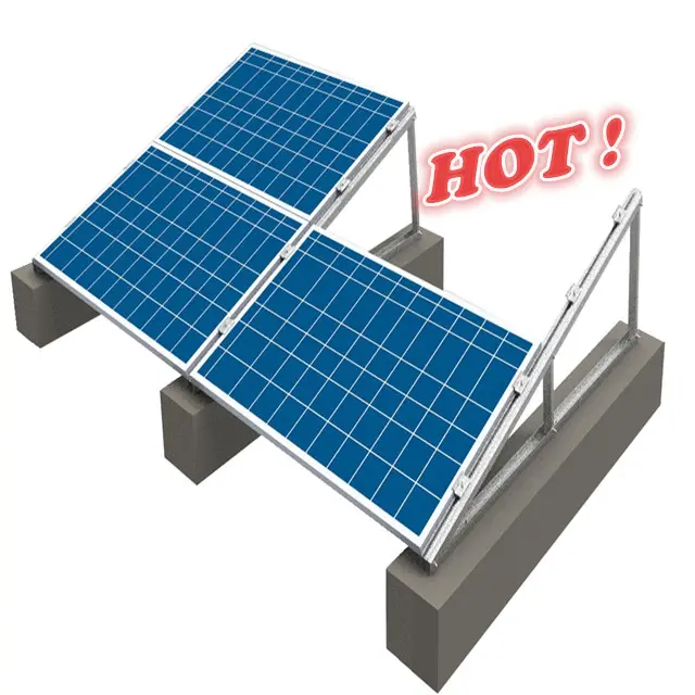 Flat Roof Triangle Solar StructureソーラーパネルクランプRoof Mount Solar Power Plant Rack Aluminium Tracker Support Clamp N7 + C7