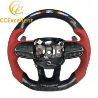 CCExcellent Factory Quality Gloss Palettes de changement de vitesse en fibre de carbone Japon LED Round Top pour Dodge SRT Volant en fibre de carbone