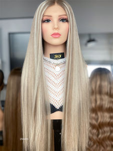 2025 SHY HAIR transparente para encaje frontal pelucas de cabello humano virgen sin procesar sedoso recto Rubio resaltar longitud larga - Product Image 2