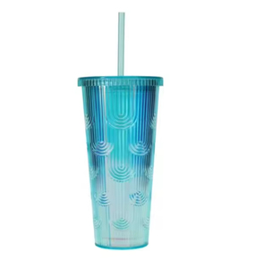 Kwaliteitsgegarandeerde fabrieks prijs schaalpatroon kleurrijke plastic waterfles met rietje voor buitensporten - Product Image 2