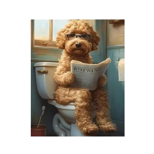 Toile murale décorative pour salle de bain, impression d'art, peinture à l'huile, <span class=keywords><strong>image</strong></span> <span class=keywords><strong>humoristique</strong></span>, œuvre d'art moderne pour le salon, décoration murale pour la maison - Product Image 1