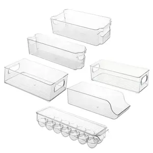 BPA Free Fridge Freezer Box Bins Refrigerator Organizer Stackable Food Storage Containers Drawer Organizers For Egg And Food