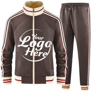 Men's Casual 2-Piece Anti-UV Breathable Polyester/Cotton <b>Tracksuit</b> Sets Long Sleeve Full Zip Jacket Sweatpants Sport OEM Service - Product Image 3