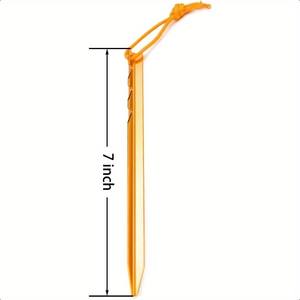 Estacas de aluminio para tiendas de campaña con cuerda reflectante - Estacas de suelo de alta resistencia para camping con triple viga - Product Image 4
