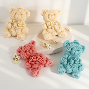 Moule en silicone 3D double ours pour bougie moule en silicone pour bougie décoration de la <span class=keywords><strong>maison</strong></span> moule pour bougie parfumée pour résine vente en gros - Product Image 2