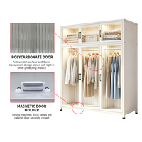 Armoire en fer pour rangement de chambre personnalisé avec 6 portes à panneaux solaires et design d'espace de suspension