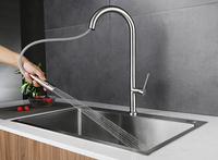 Style connexions flexibles robinet de cuisine durable bol extractible évier de cuisine en acier inoxydable sans robinet