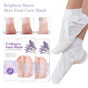 Calcetines Mascarilla para Pies de Lavanda de Marca Blanca con Vitamina C y Glicerina: Hidratantes, Nutritivos, Suavizantes, Iluminadores, para Piel Seca y con Efecto Peeling, Veganos - Product Image 1