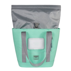 Insulated Cooler Bag 20L Mint Green Handle Zipper Closure Picnic Food Storage - Product Image 3