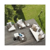 Eğlence avrupa Modern bahçe kanepe Loveseat mobilya açık veranda halat alüminyum kesit konuşma koltuk takımı