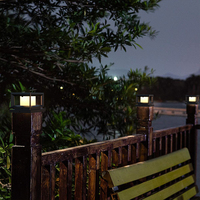 Lampe solaire LED 5x5 6x6 pour poteau de clôture en bois, terrasse, jardin, colonne extérieure, blanc chaud
