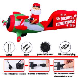 9 футов, рождественские надувные Санты, праздничные сани, праздничные украшения, праздничные, праздничные, надувные, садовые, светодиодные надувные - Product Image 4