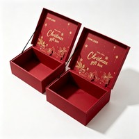 Boîte cadeau de Noël de luxe, emballage personnalisé, boîte rigide magnétique rouge mate pour cadeaux, cosmétiques, bijoux, boîte à découpe 3D, design pop-up