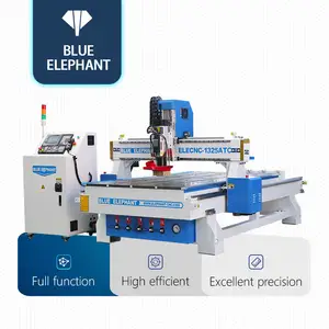 Mesin Ukir Kayu Cnc Gajah Biru Berkualitas Tinggi Router Cnc Harga 1325 Mesin Kabinet Dapur Atc untuk Pembuatan Mebel