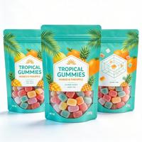 Pochette à fermeture éclair personnalisée, sac d'emballage alimentaire pour bonbons, pour le stockage des collations