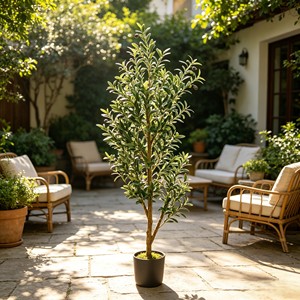 Lifelike <b>Artificial</b> Olive <b>Tree</b> – Real Wood Trunk, UV Resistant for <b>Outdoor</b> Use - Product Image 6