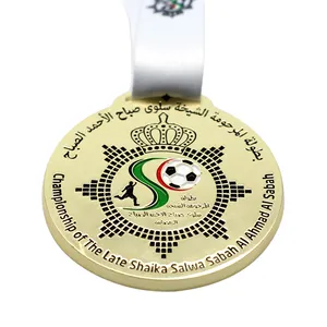 Medaglia sportiva personalizzata 3D in metallo calcio calcio calcio premio medaglie e nastri personalizzati