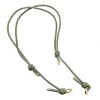 Cordon élégant noir en cuir PU tressé avec accents dorés, support polyvalent pour lunettes, sangle accessoire avec clip pour accessoires de sac DIY