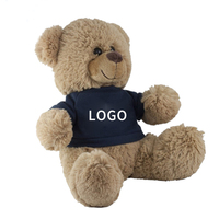 2025 fabricant de haute qualité Mini Teddy Brown Curious Bear Interactive Gummy Plush Toy Polyester Material avec T-shirt Logo