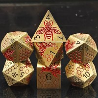 Jeu de dés polyédriques bleu-noir pour D&D, 7 dés métalliques, Dragon, Donjons, Jeu de rôle, Écologique, Fait main, Jeu de société
