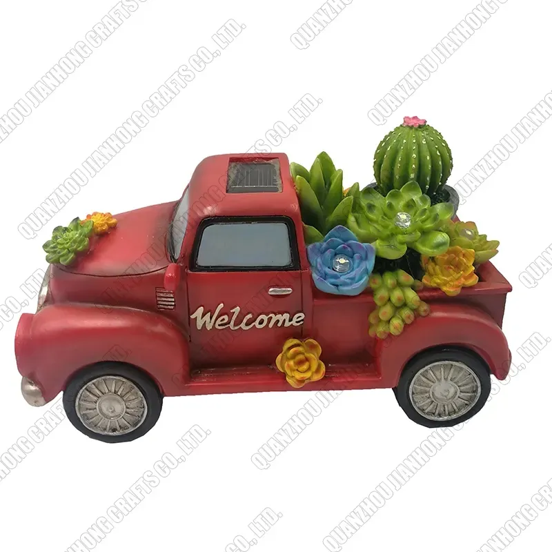 Resina coche autobús creativo suculenta maceta coche micro paisaje Mesa maceta decoración balcón Macetas