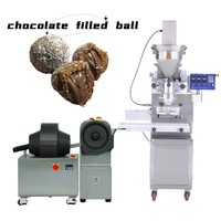 Petite machine automatique de fabrication de boules énergétiques fourrées au beurre de cacahuète, ligne de production de boules énergétiques au sésame, fabricant de boules protéinées