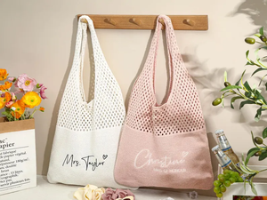 Borsa a <span class=keywords><strong>tracolla</strong></span> con Logo personalizzato in maglia di lusso fatta a mano da donna per la spiaggia estiva - Product Image 6