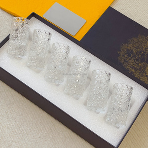 New Luxury Engraved Gemstone <b>Pattern</b> Liquor Glass Bottles 6pcs - Product Image 2