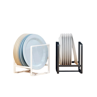 Rak Piring Kabinet Dapur, Organizer Piring Vertikal, Penyimpanan Vertikal, Warna Putih, Lapisan Powder Coating, Penyangga Logam untuk Piring Mangkuk, Hemat Tempat