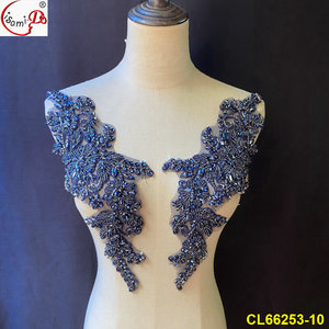 Lisami moda lüks kristal el yapımı beaned rhinestone gelinlik elbise aksesuar ve çiçek yama - Product Image 6