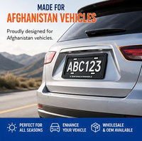 Support de plaque d'immatriculation de voiture en acier inoxydable antirouille standard Afghanistan avec logo personnalisé