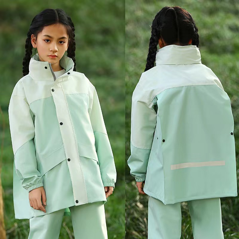 Ensemble imperméable pour enfants couleur menthe