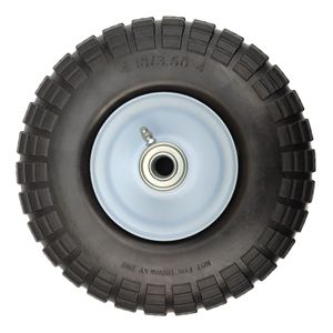 Solid Polyurethane Foam <b>Caster</b> <b>Wheel</b> 4.10/3.50-4 With Grease Fitting For Cargo Wagons And Trucks - Product Image 5