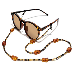 Chaîne de lunettes, cordon pour masque, perles écaille de tortue ambrées, antidérapant, anti-perte, sangle de cou - Product Image 5