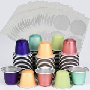 Capsules de café en aluminium de qualité alimentaire en gros, capsules vides personnalisables avec logo, autocollant coloré, marque moyenne, MOQ - Product Image 1