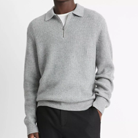 Polo à boutons personnalisé au design classique Pull en cachemire avec fermeture éclair pour hommes