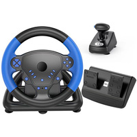 Volante con Pedales para PC/TV/P4/3, Volante de Carreras para Juegos, Palanca de Cambios, Simulador de Conducción con Vibración para Carreras