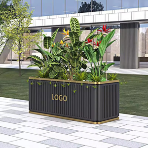 Bacs à fleurs artificielles <span class=keywords><strong>biodégradables</strong></span> modernes en acier inoxydable pour extérieur, jardin, collectivité, bureau, place publique - Product Image 2